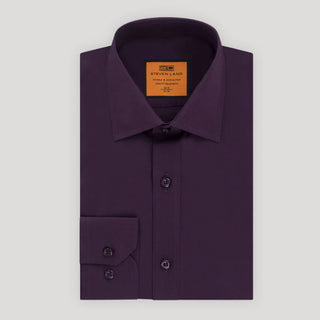 Poplin | Button Cuff | 100% Cotton | Blackberry