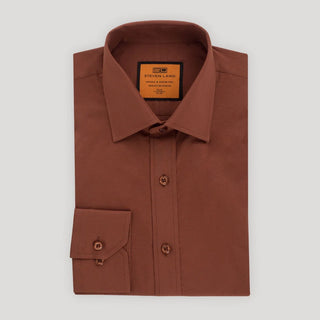 Poplin | Button Cuff | 100% Cotton | Brown