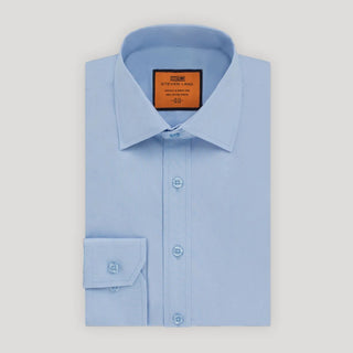 Poplin | Button Cuff | 100% Cotton | Light Blue