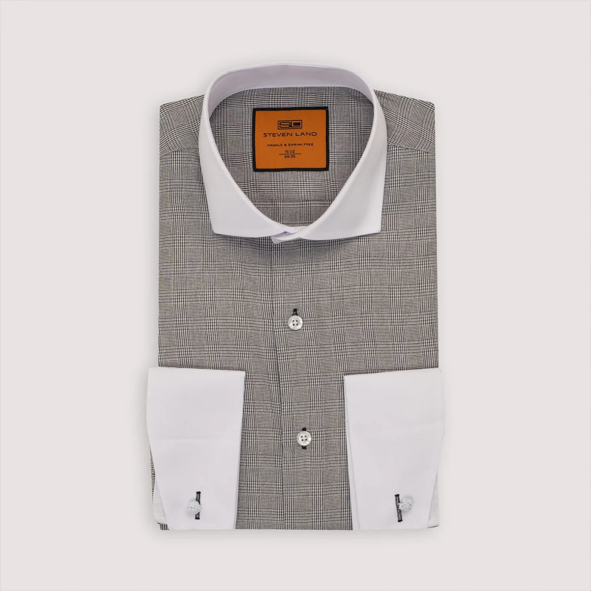 STEVEN LAND Men's Crimson French Cuff Dress Shirt 17 34/35 Contrast Collar Formal Business Premium Cotton Elegant Timeless Style STEVEN LAND Men's Crimson French Cuff Dress Shirt 17 34/35 Contrast Collar Formal Business Premium Cotton Elegant Timeless Style