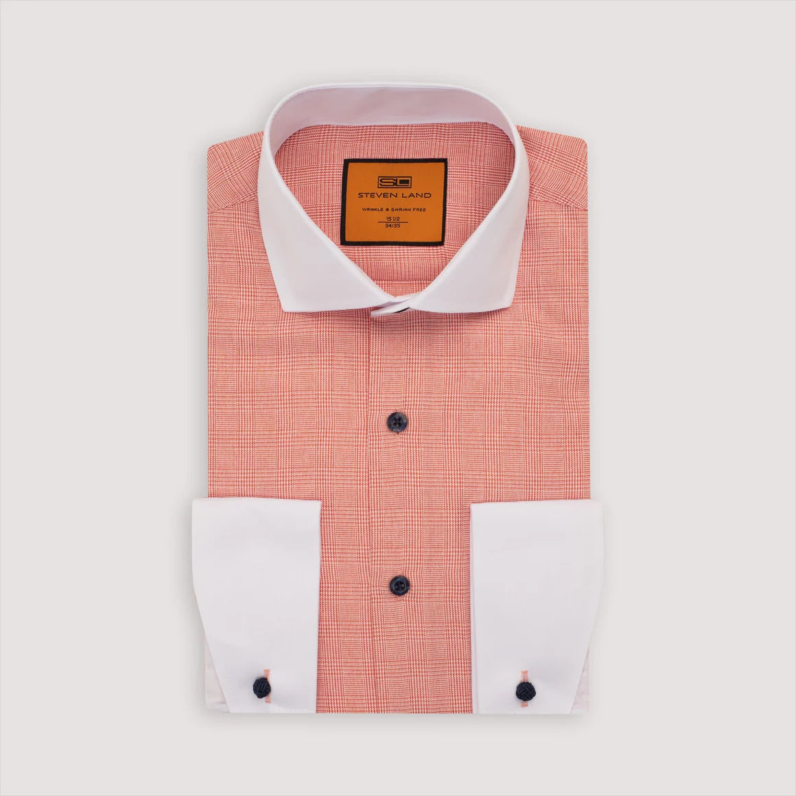 STEVEN LAND French Cuff Dress Shirt Crimson 17 36/37 Men's Formal Button-Down Shirt with Spread Collar and Premium Cotton Fabric STEVEN LAND French Cuff Dress Shirt Crimson 17 36/37 Men's Formal Button-Down Shirt with Spread Collar and Premium Cotton Fabric