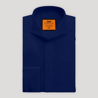 Poplin | Hidden Placket | Cutaway Collar | French Cuff | Midnight Blue