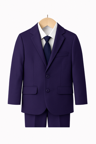 Boys Ink Blue Sharkskin Suit