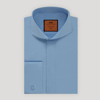 Poplin | Hidden Placket | Cutaway Collar | French Cuff | Light Blue