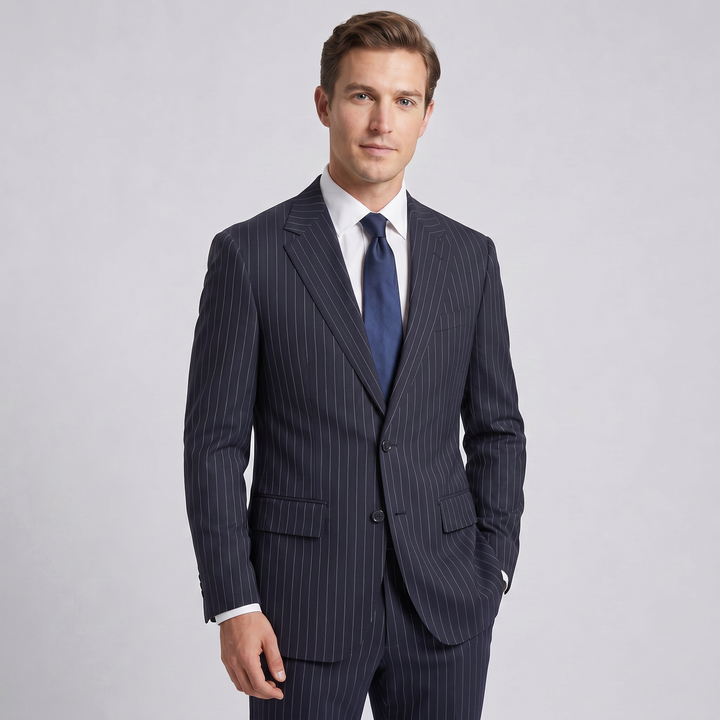 Kensington Pinstripe Suit in Navy
