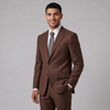 Joseph Michael Men's Rust Modern Fit Sharkskin Suit — Notch Lapel