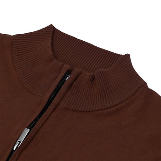 Joseph Michael Quarter-Zip Traditional Fit Pullover Sweater - Brown