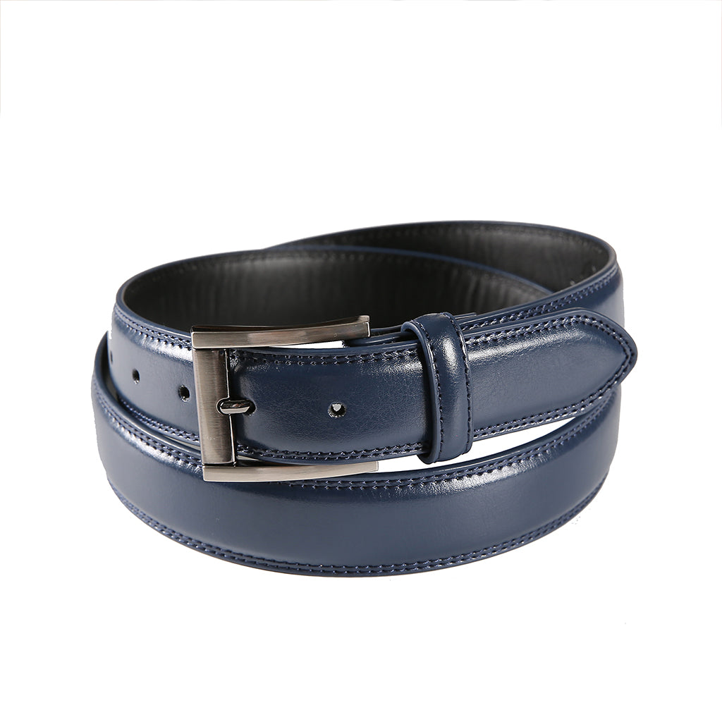 Pino Baldini Navy Leather Dress Belt