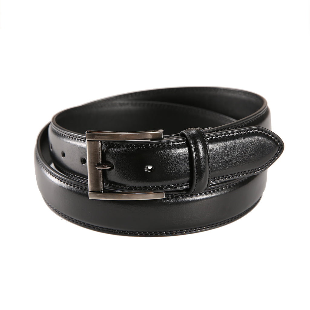Pino Baldini Black Leather Dress Belt