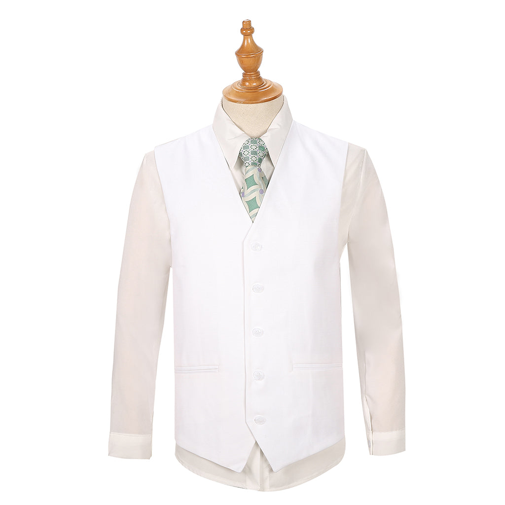Joseph Michael Slim Fit Sharkskin Vested Suit, White