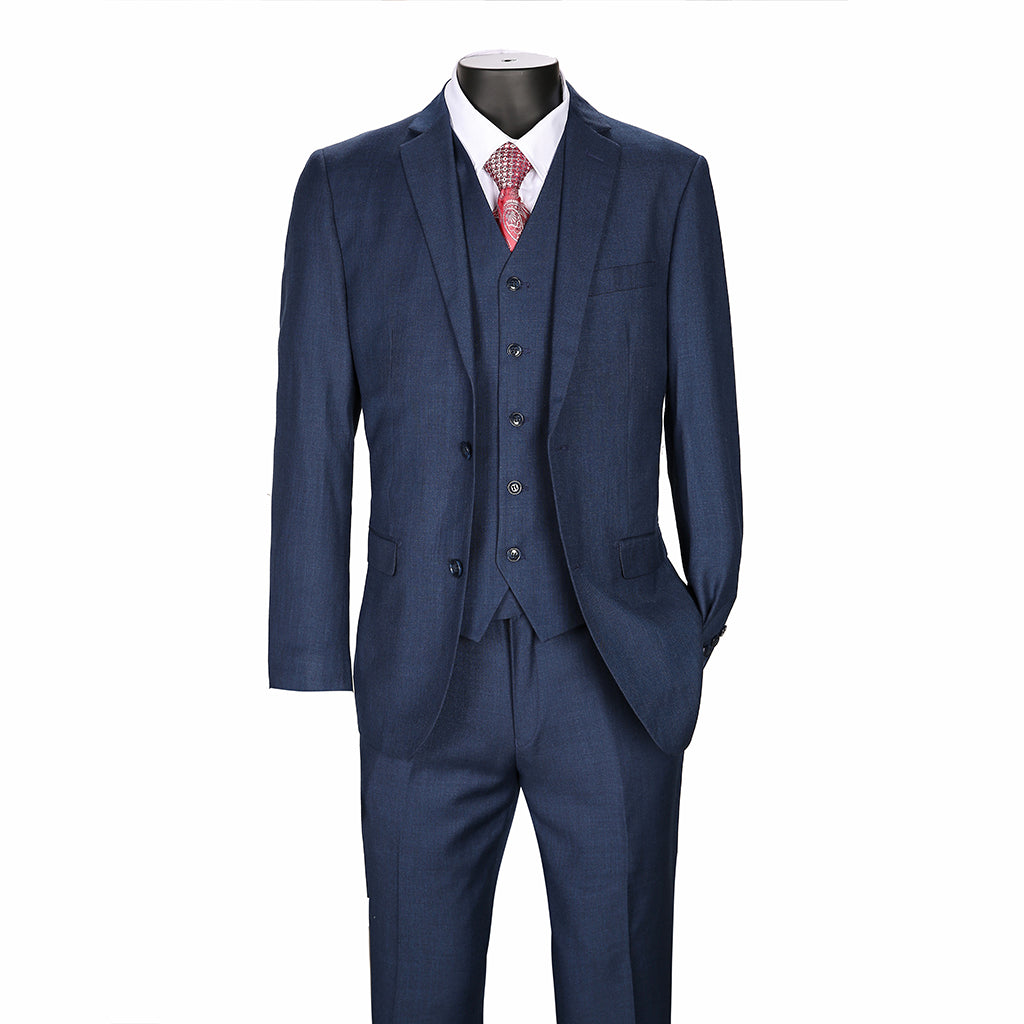 Joseph Michael Slim Fit Sharkskin Vested Suit, Ink Blue